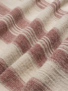 Sand / Red Selleck Shirt - Dobby Stripe Mens Striped Camp Collar Short Sleeve Shirt Far Afield 