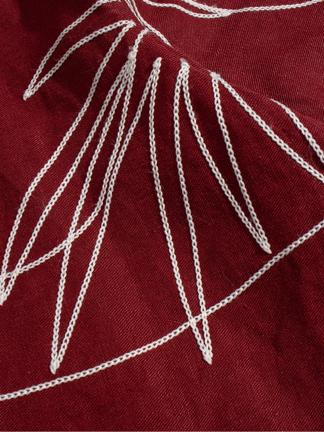 Red Veloso Shirt - Embroidered Palms Mens Embroidered Camp Collar Short Sleeve Shirt Far Afield 