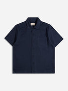 Navy Heitor Knitted Shirt Mens Short Sleeve Button Up Shirt Knit Far Afield 