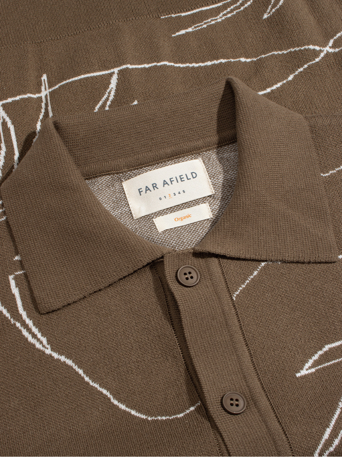 Brown Zigger Knitted Shirt - Palms Mens Knit Button Up Short Sleeve Shirt Logo Far Afield 