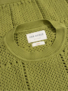 Green Crochet Crew Neck Mens Knit Crewneck Pullover Sweater Mens Far Afield 