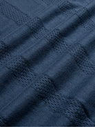 Perforated Blue Clifford Knitted Polo Mens Knit Polo Shirt Short Sleeve Far Afield 