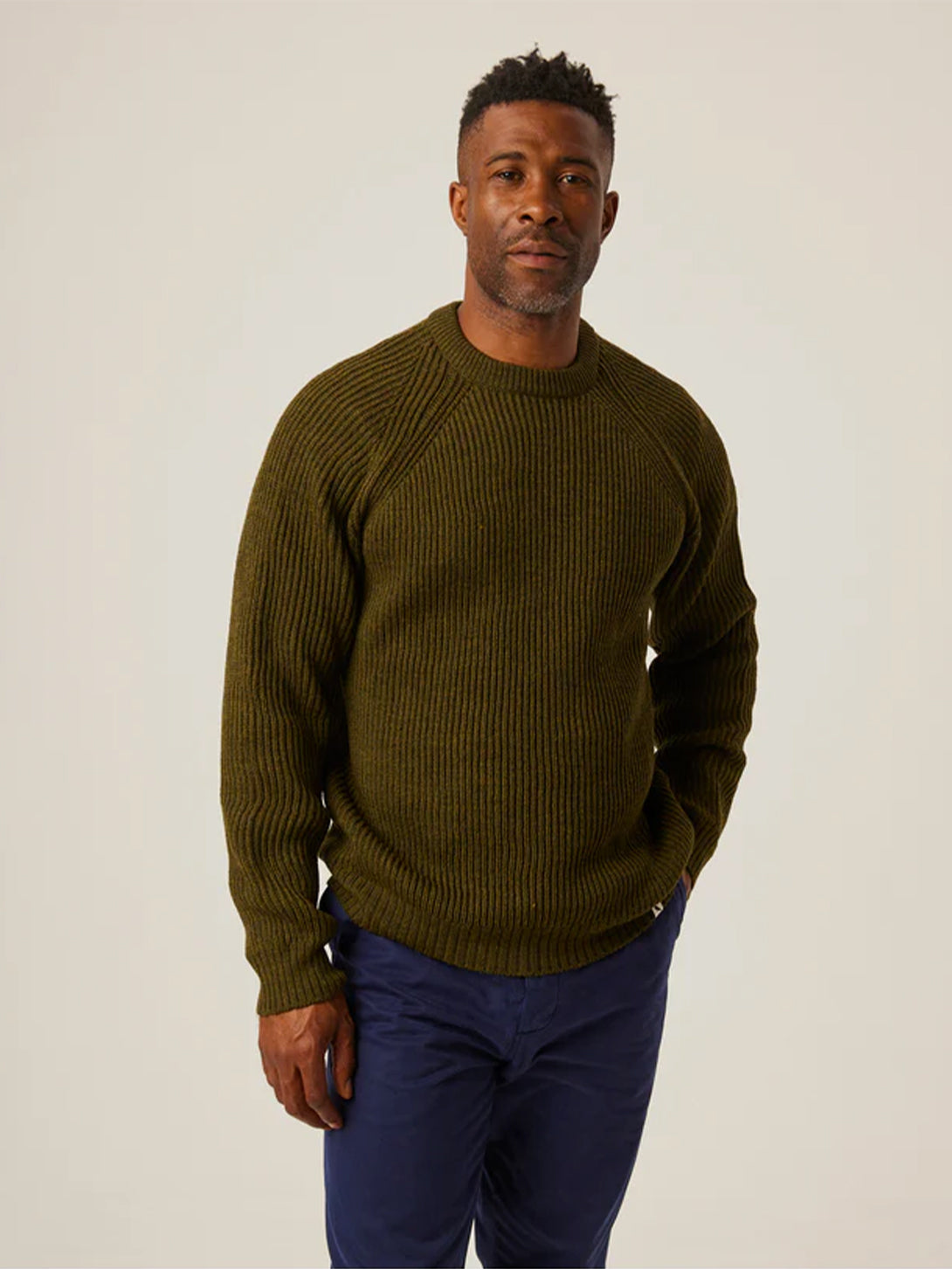 Olive Ford Crew Mens Peregrine Crewneck Sweater 