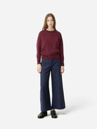 Burgundy Freya Womens Diarte Merino Wool Sweater 