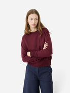 Burgundy Freya Womens Diarte Merino Wool Sweater 