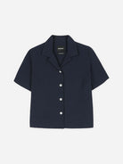 Navy Cocktails for the Girls Shirt Womens Short Sleeve Camp Colalr Shirt Howlin Clothing 