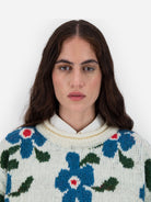 Galaxy Flowers in Space Womens Flower Print Pullover Sweater 