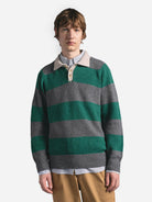 Green Whisper College is Fun Mens Knit Long Sleeve Polo Howlin Clothing 