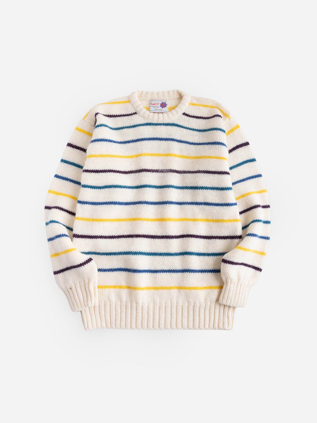 Ecru Six Blade Knit Mens Striped Knit Pullover Howlin Clothing 