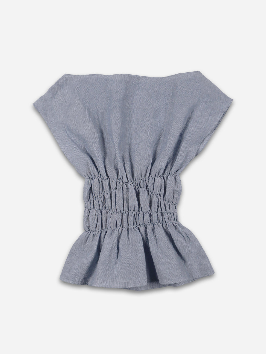 Blue Stripe Aida Top Marle Short Sleeve Ribbed Top 