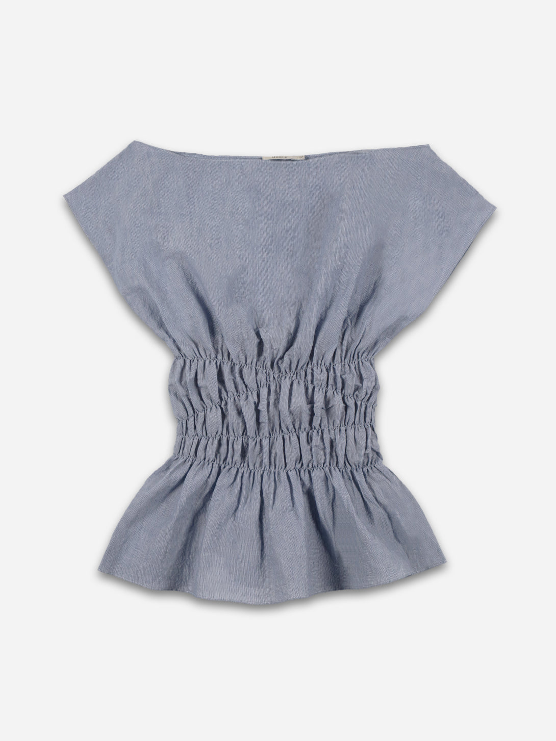 Blue Stripe Aida Top Marle Short Sleeve Ribbed Top 