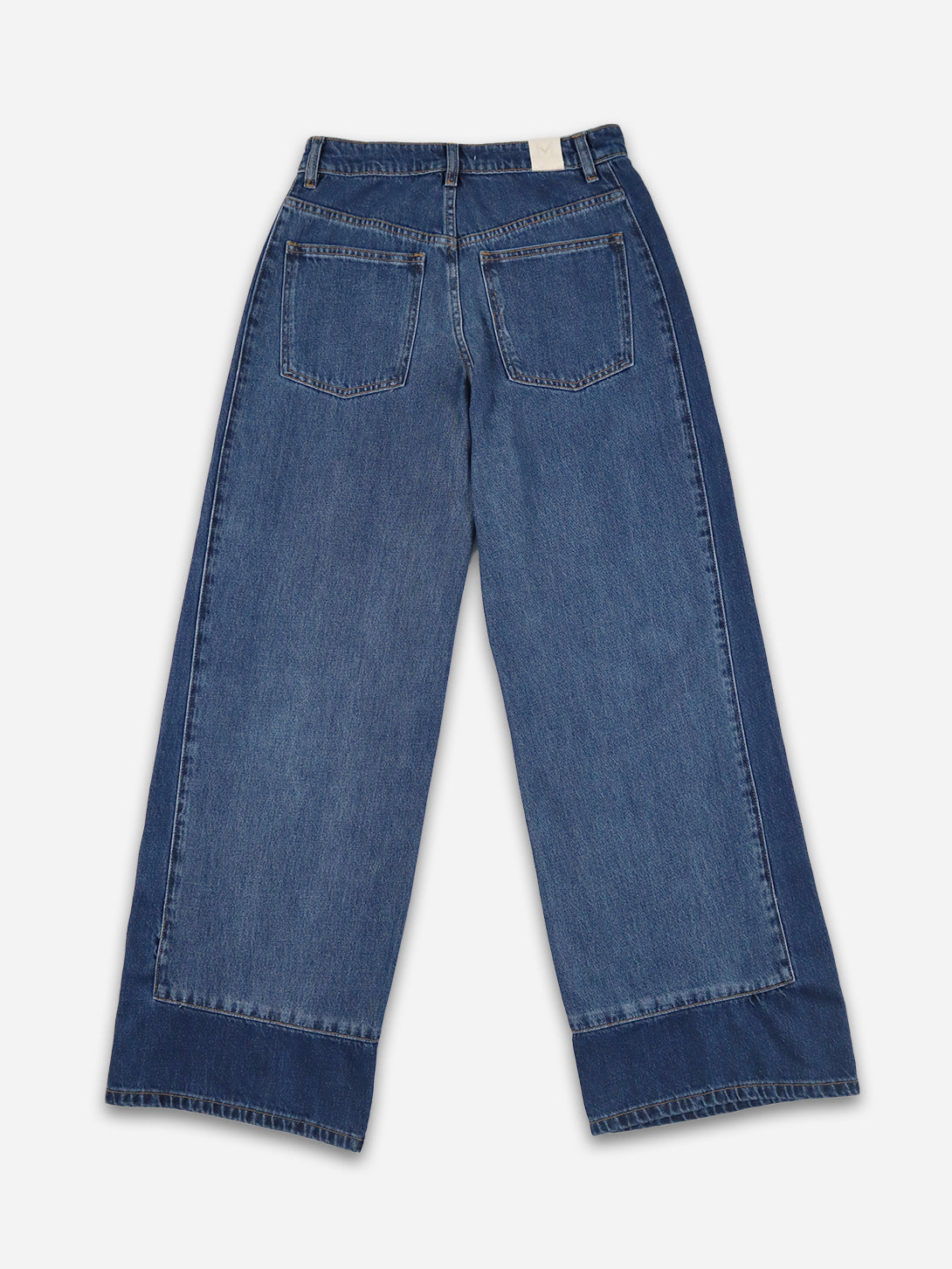 Indigo Border Jean Womens Jeans Marle Wide Leg Denim Two Tone 