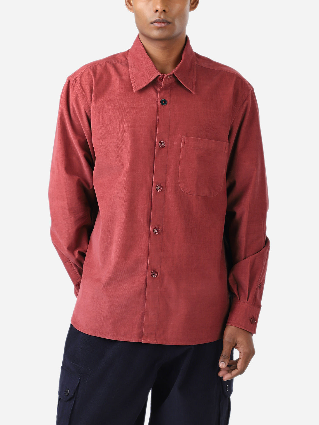 Living Coral Luis Cord Shirt Mens Kardo Corduroy Button Up Shirt 