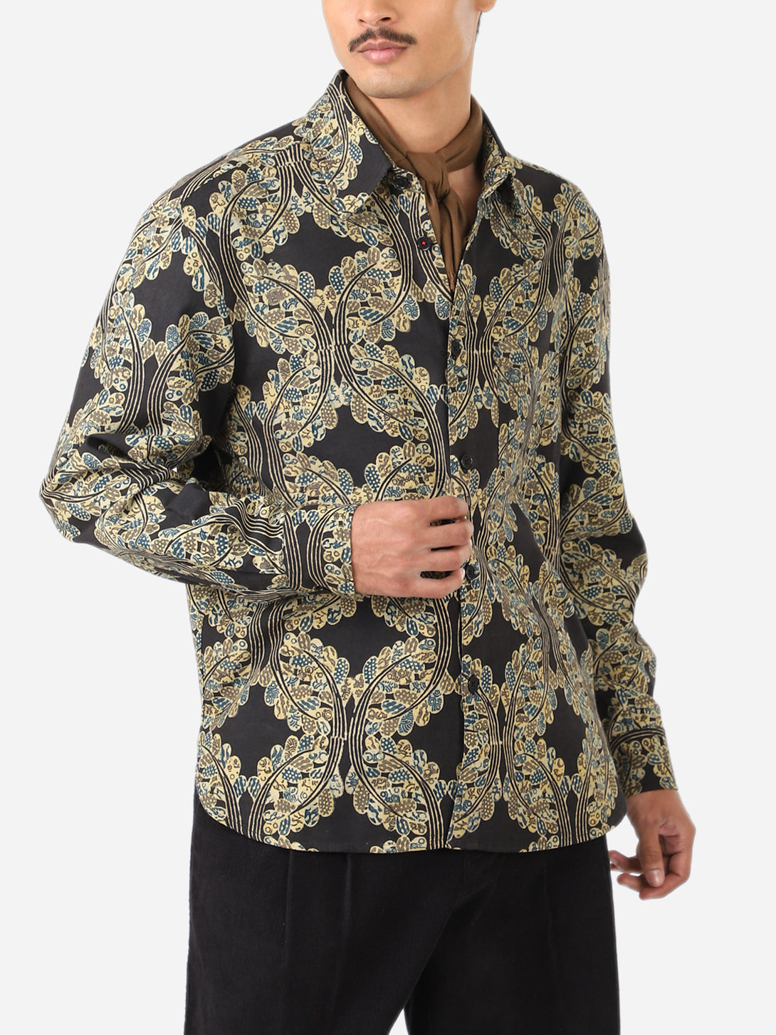 AJK25 Luis Shirt Mens Mini Checkered Kardo Button Up Woven Shirt Patterned