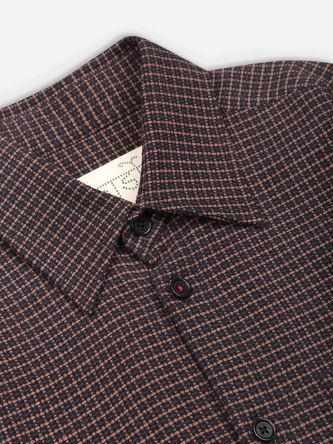 Ganache Luis Shirt Mens Mini Checkered Kardo Button Up Woven Shirt 