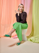 Grass Curfew Womens Intentionally Blank Green Low Heel Shoe 