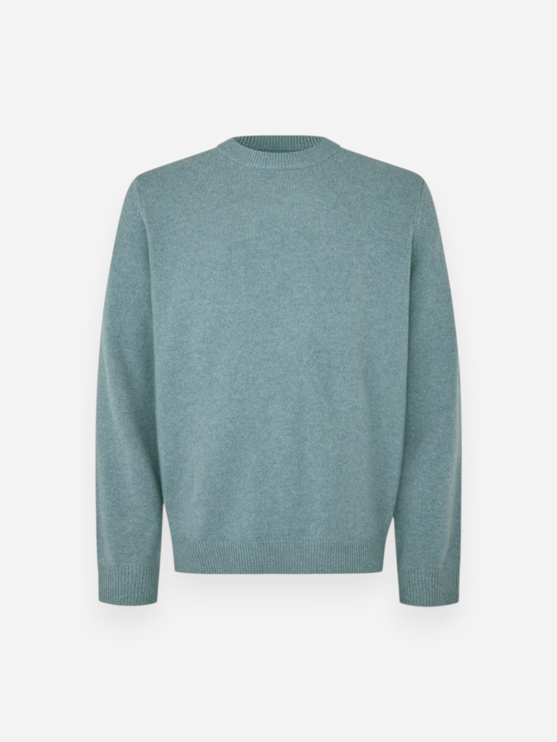 Stormy Sea Isak Knit Sweater Mens Wool Cashmere Knit Sweater Samsoe Samsoe 
