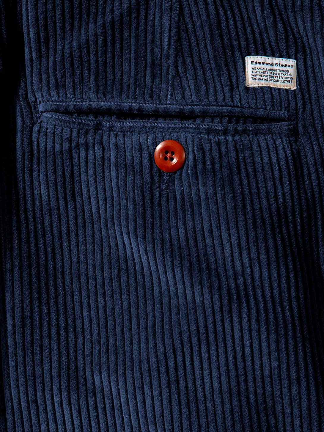Plain Navy Jorge Pant Edmmond Studios Corduory Trousers 
