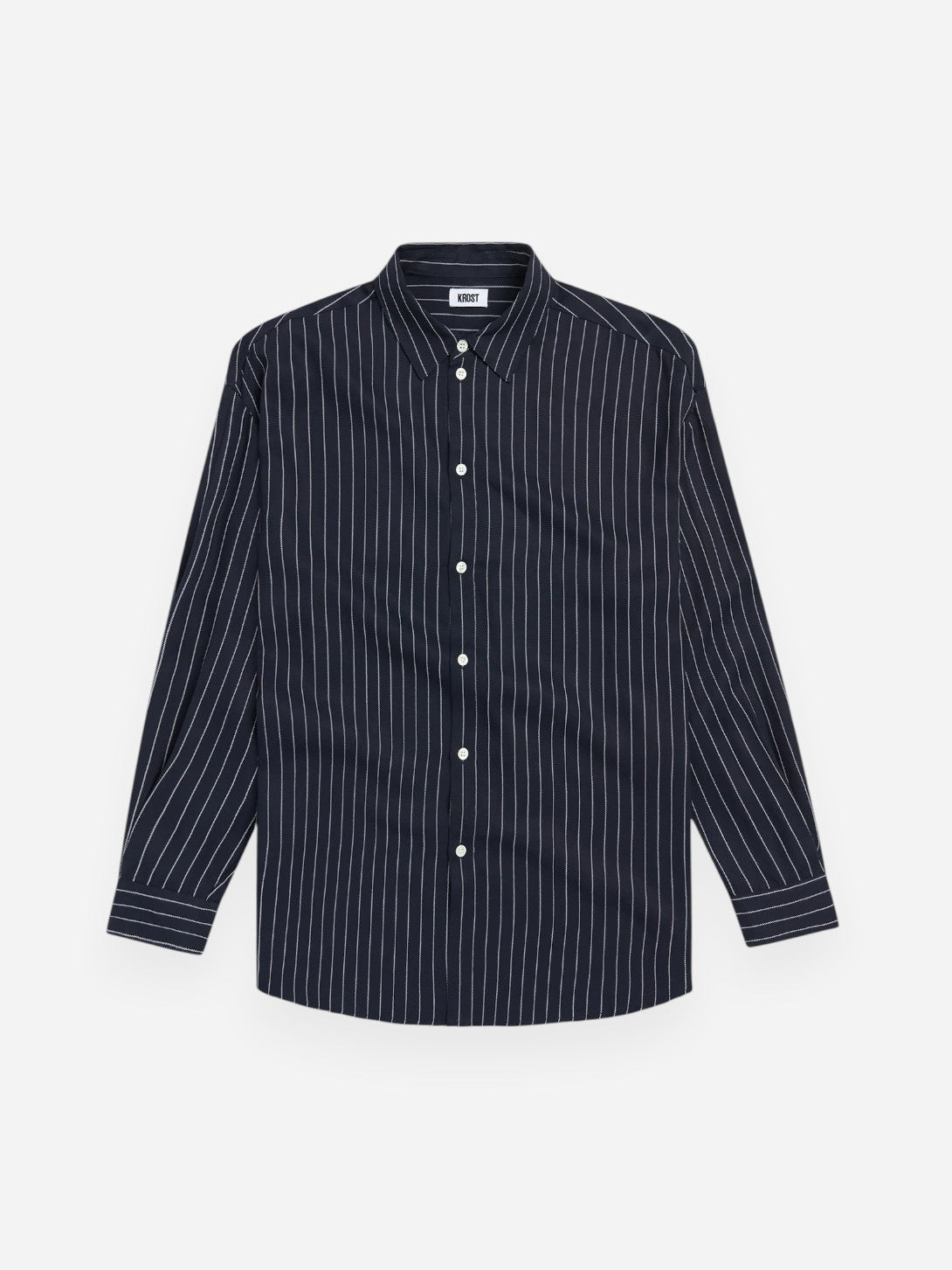KROST Long Pinstripe Shirt in Navy