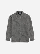 Black Eco Herringbone Over Shirt Mens Relaxed Overshirt Krost Clothing