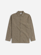 Bronze Brown Eco Relaxed Chevron Shirt Mens Herringbone Button Up Woven Shirt Krost Clothing