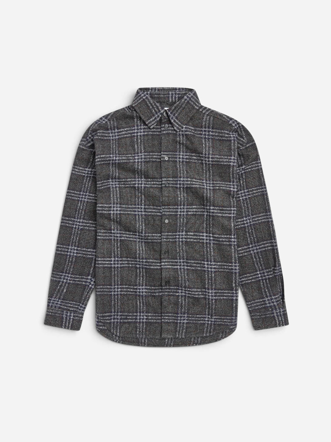 Night Sky Eco Long Plaid Shirt Mens Woven Checkered Shirt 