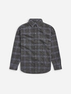 Night Sky Eco Long Plaid Shirt Mens Woven Checkered Shirt 