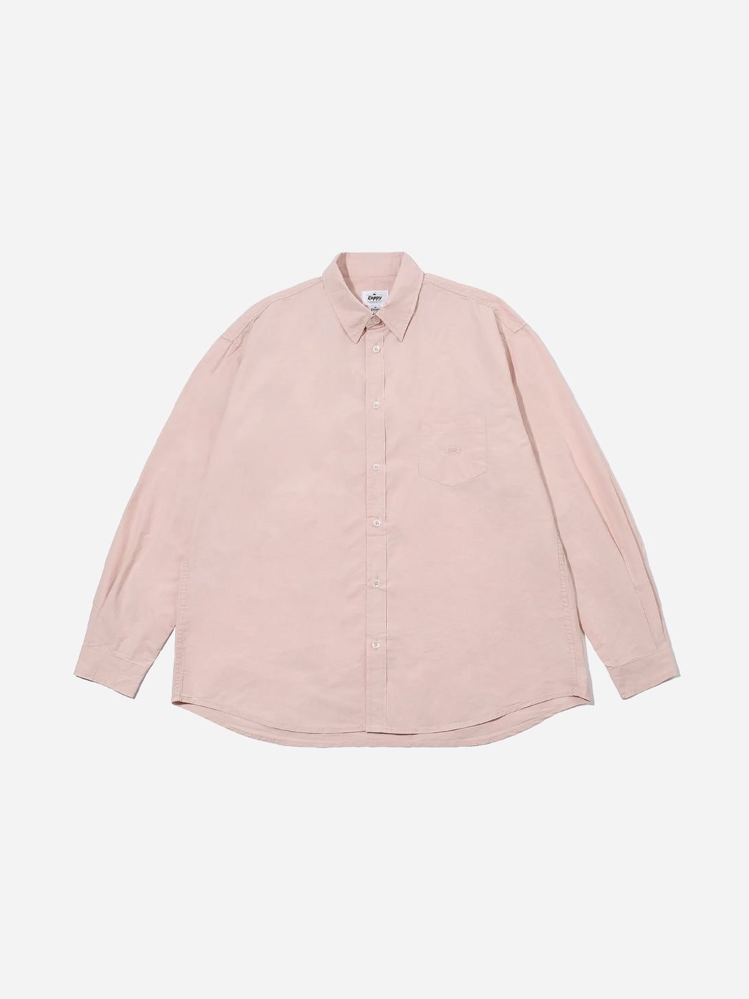 Pink Relaxed Cotton Shirt Pink Woven Button Up Collared Shirt Kappy Clothing 