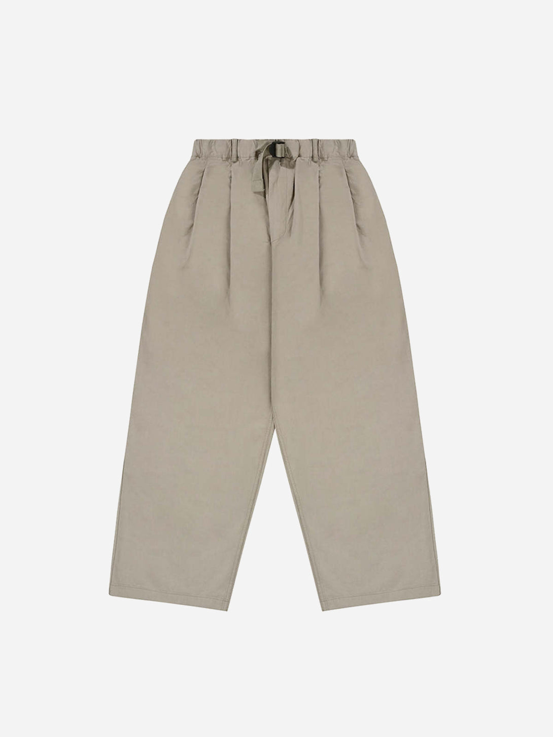 Beige Two Tuck Wide CN Pants Pleated Light Pants Elastic Waistband Kappy Clothing 