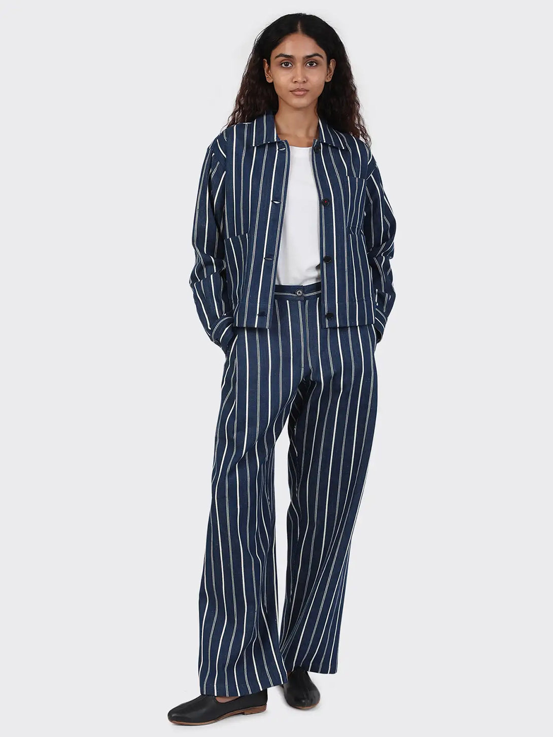 Handloom Denim Rumi Jacket Womens Striped Light Jacket Striped Kardo 