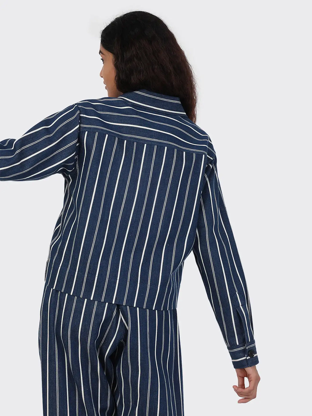 Handloom Denim Rumi Jacket Womens Striped Light Jacket Striped Kardo 