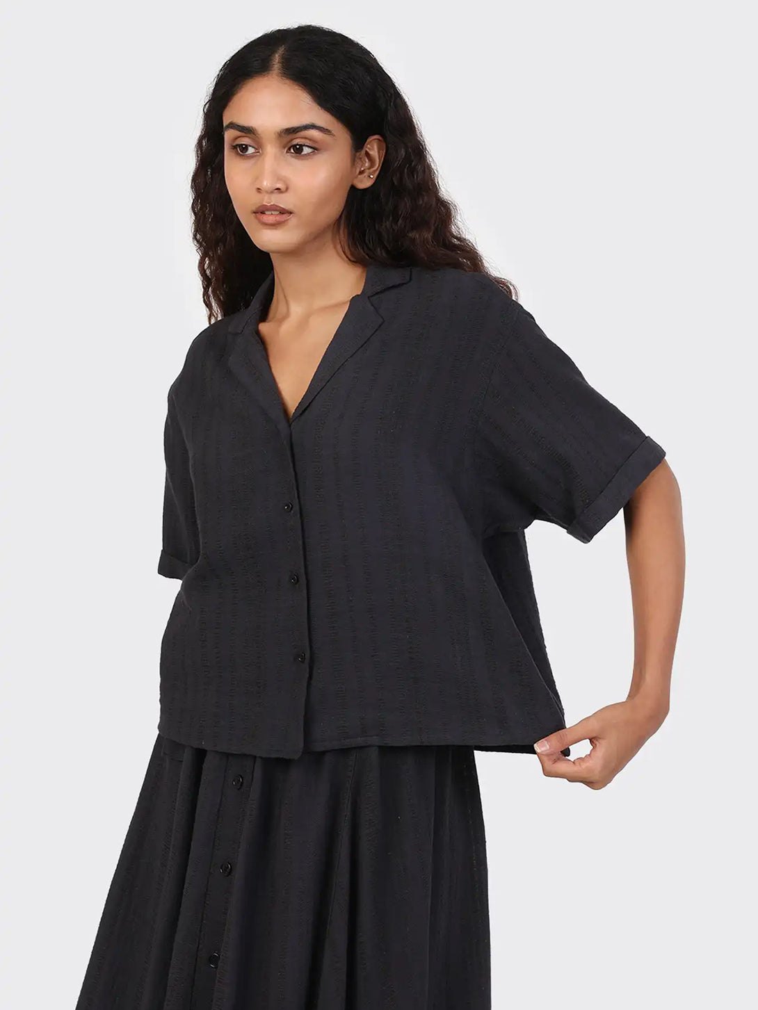Charcoal Olivia 2.0 Shirt Womens Camp Collar Shirt Kardo