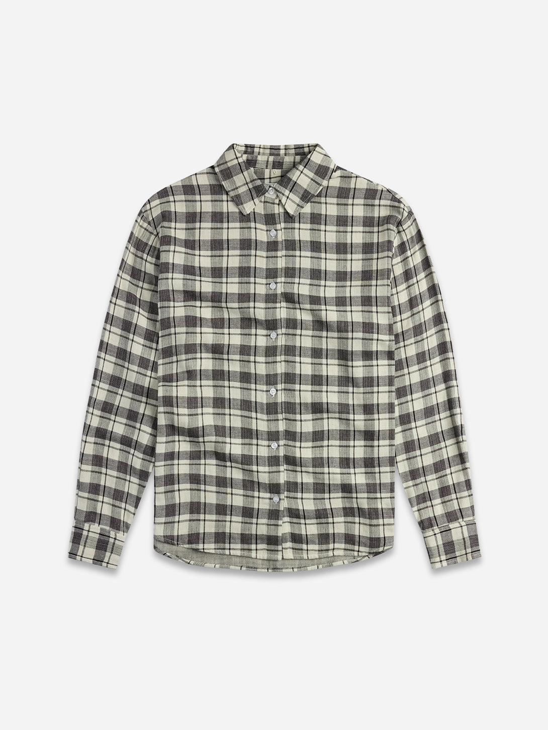 Black Kenmare Flannel ShirtMens Wven Button Up Shirt Black Checkered Pattern