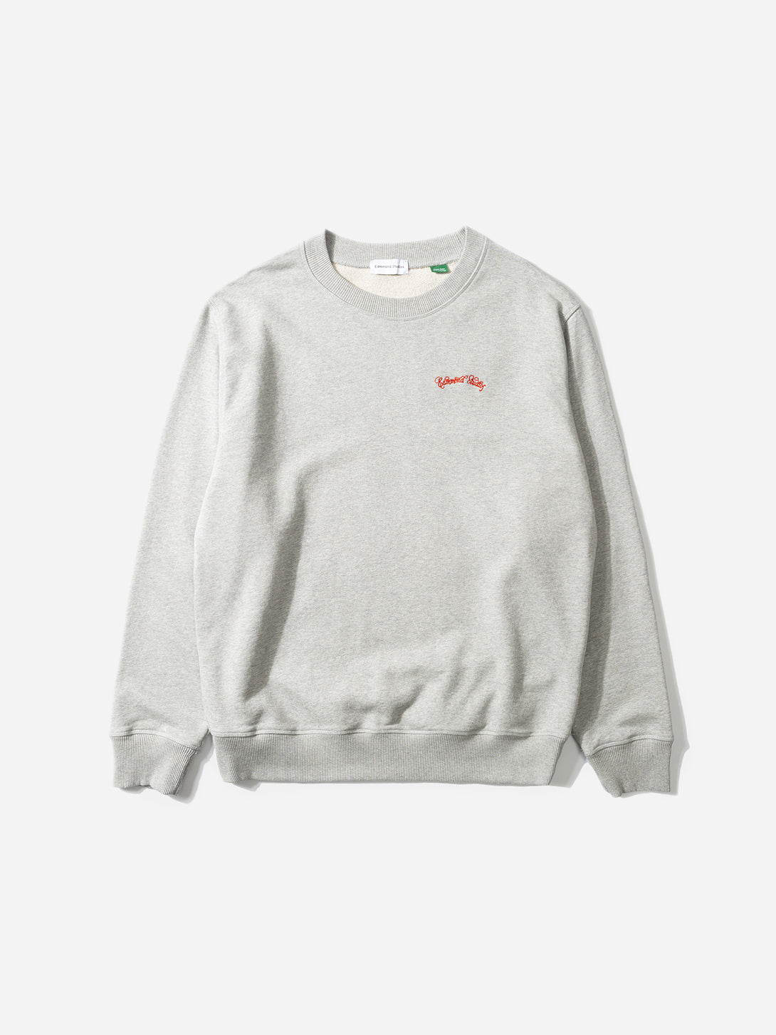 Plain Grey Melange La Trattoria Sweatshirt Mens Edmmond Studios Cotton Crewneck Pullover