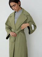 Khaki Londres Khaki Trench Womens Long Trench Coat Laagam 