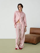 Pink No Boyfriend Shirt Womens Woven Button Up Shirt Laagam 