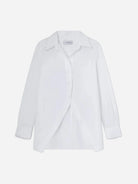 White No Boyfriend Shirt Womens Woven Button Up Shirt Laagam 
