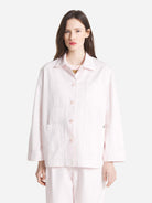 Pink Garbardine Work Jacket Button Up Collared Outerwear Le Mont St Michel Clothing 