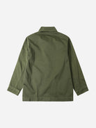 Olive Garbardine Work Jacket Button Up Collared Outerwear Le Mont St Michel Clothing 