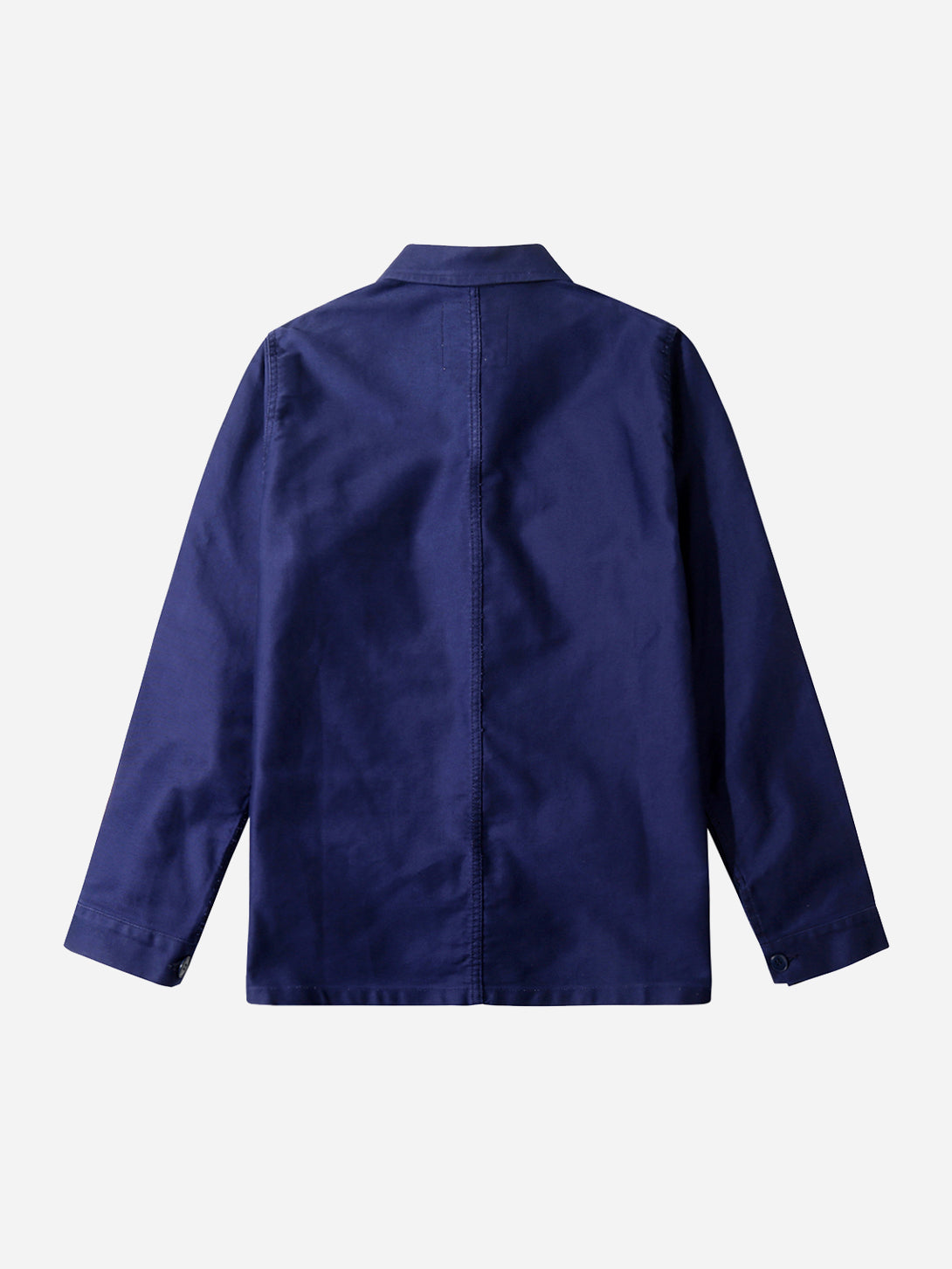 Blue Moleskin Work Jacket Outerwear Wax Jacket Button Up Collared Coat Le Mont St Michel Clothing 