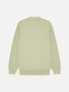 Tea Green Billy Weave Knitted LS Polo Mens Les Deux Long Sleeve Knitted Collar Polo 
