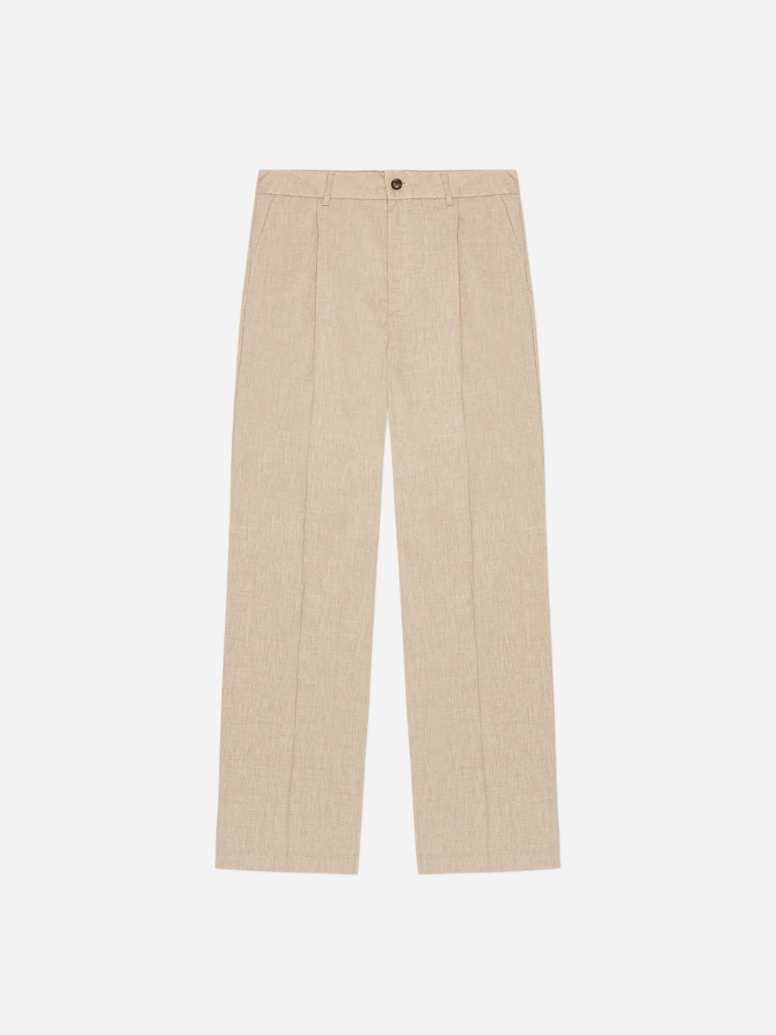 Light Sand Reece Pleated Slub Suit Pants Les Deux Pleated Trousers 