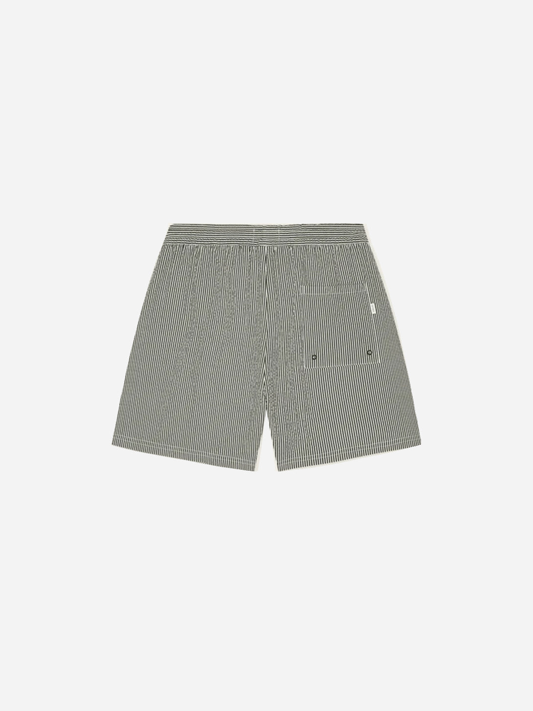 Black Stan Seersucker Swim Shorts Mens Drawstring Polyester Swim Shorts Les Deux 