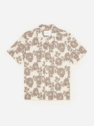 Ivory Lesley Flower Jacquard SS Shirt Les Deux Mens Camp Collar Button Up Shirt 