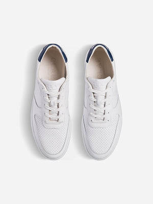 White Leather Denim Blue Clae Malone Sneakers O.N.S