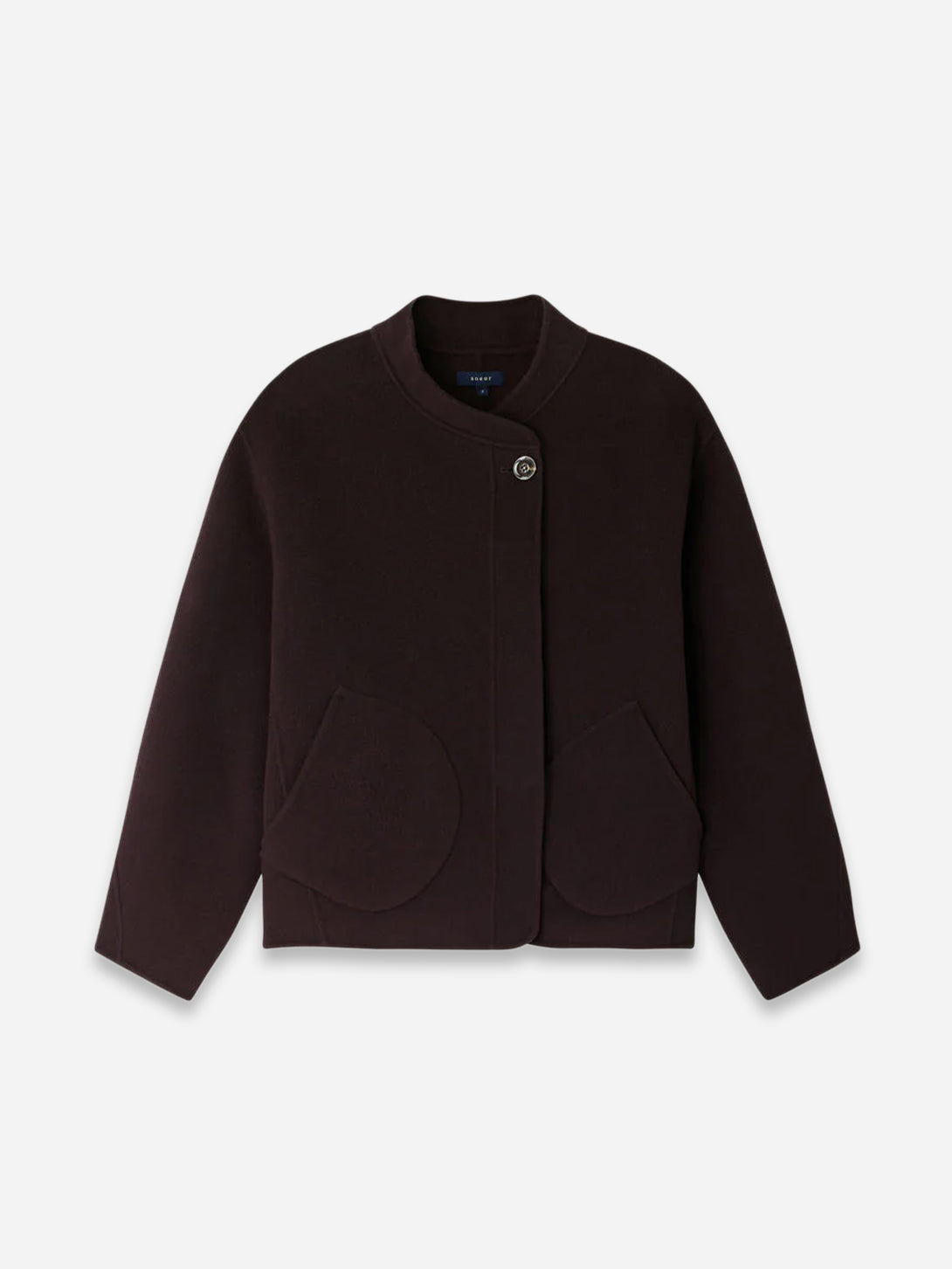 Aubergine Windsor Womens Short Coat Wool Soeur 