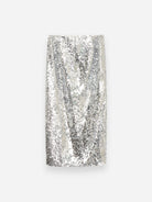 Silver Muse Woman Skirt Womens Silver Sequins Long Skirt The New Society 