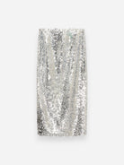 Silver Muse Woman Skirt Womens Silver Sequins Long Skirt The New Society 