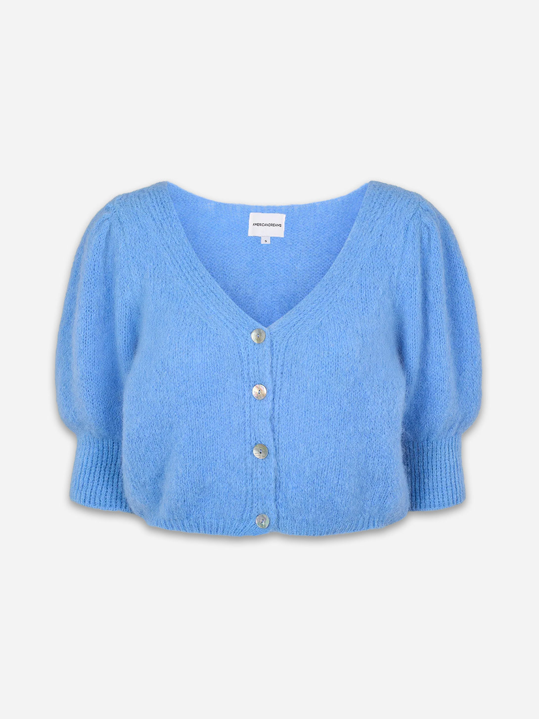 Sky Blue Manda Alpaca Cardigan Womens Cropped American Dreams Wool V Neck Cardigan Sweater 