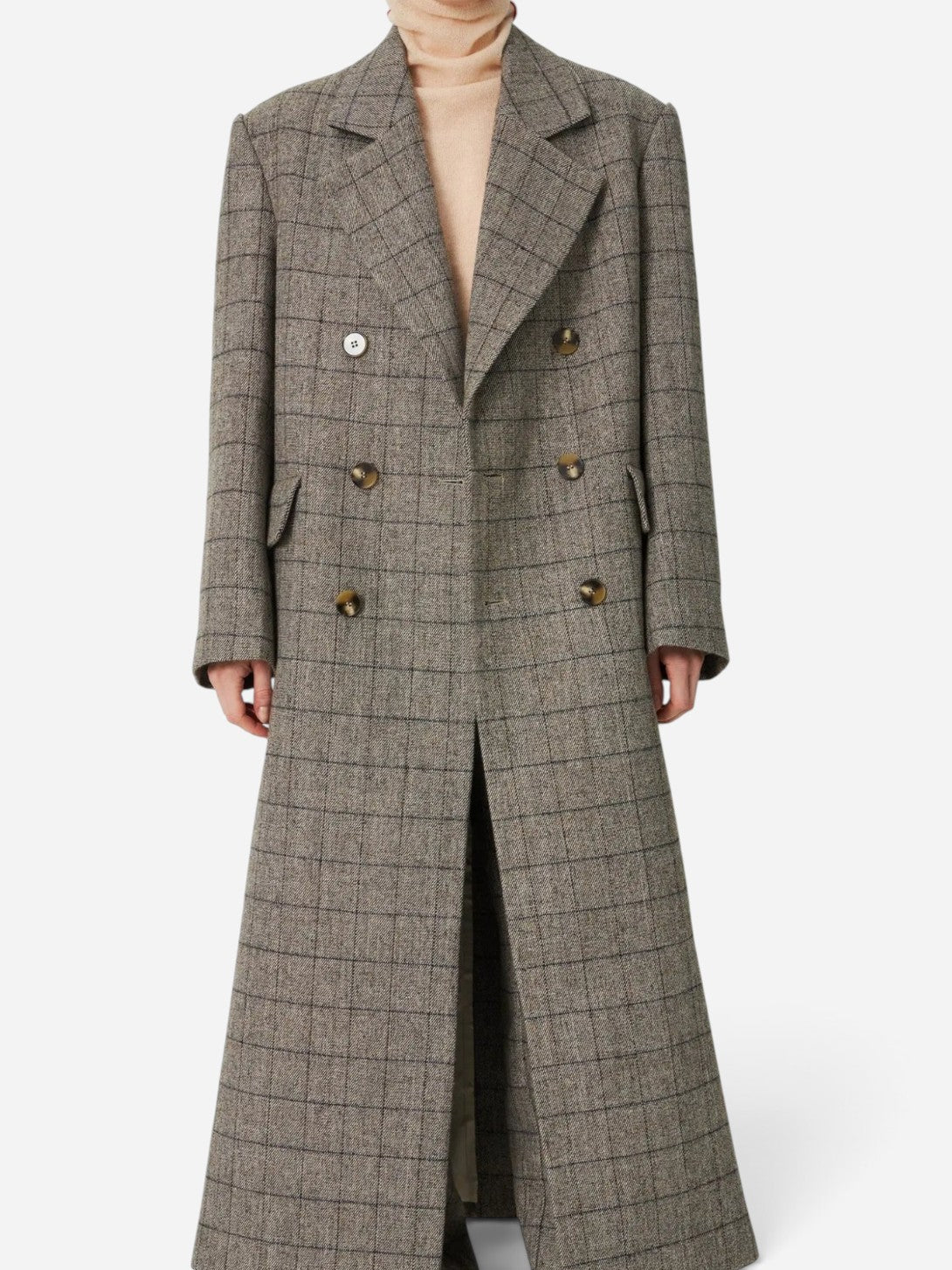Warm Grey Melange Masculine Oversized Coat Womens Overcoat Stella Nova Clothing